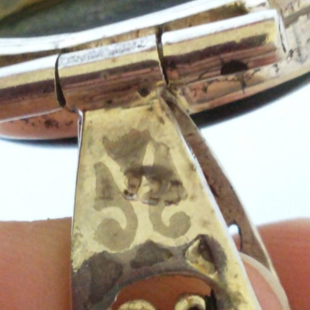 Vintage Sterling Silver 925 Large Pendant Stone Onyx Pearl Triple Drop Statement - Picture 9 of 12